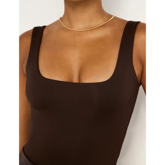 Good American Scuba Modern Square Neck Tank Bodysuit Brown Bark Size 2XL 5 $79 - Picture 3 of 15